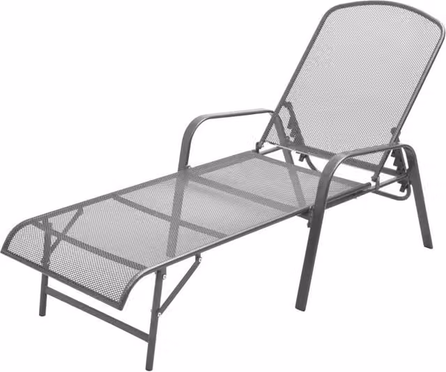 Berkfield Home Sun Lounger in Anthracite Grey Powder Coated Steel and Textilene Fabric – 1