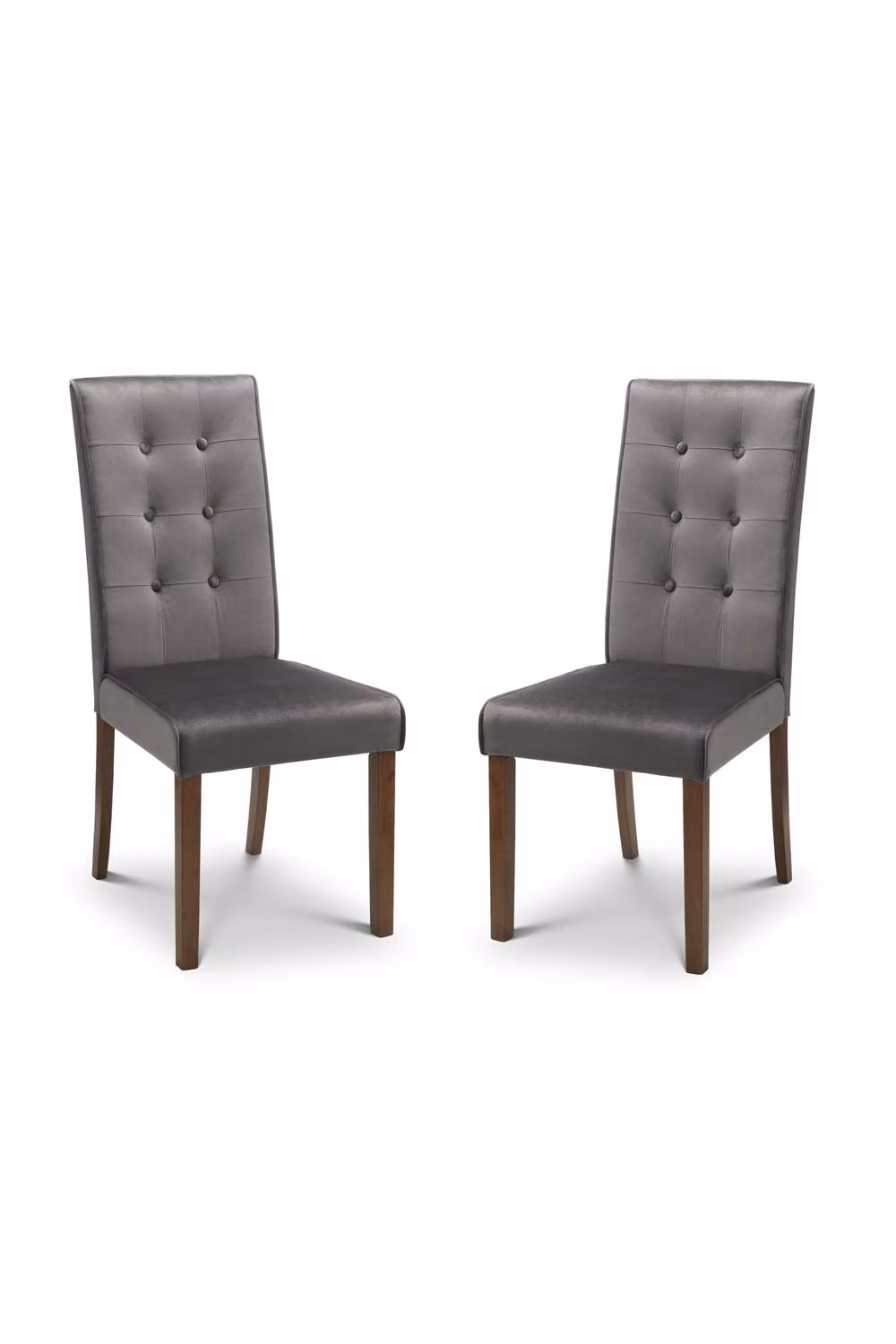 Julian Bowen Madrid Set of 2 Grey Velvet Upholstered Dining Chairs – 3