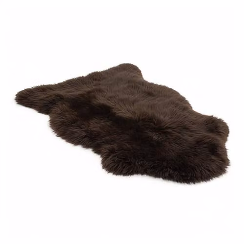 Infinity Leather Genuine Sheepskin Wool Rug in Brown, W/D: 90 x 60 cm – 6