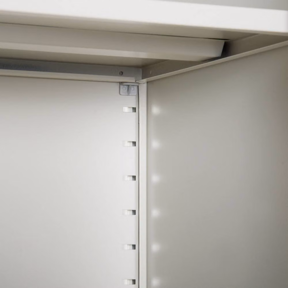 Rolipo Modern White Metal Office Storage Cabinet with Lock and 4 Adjustable Shelves – 4