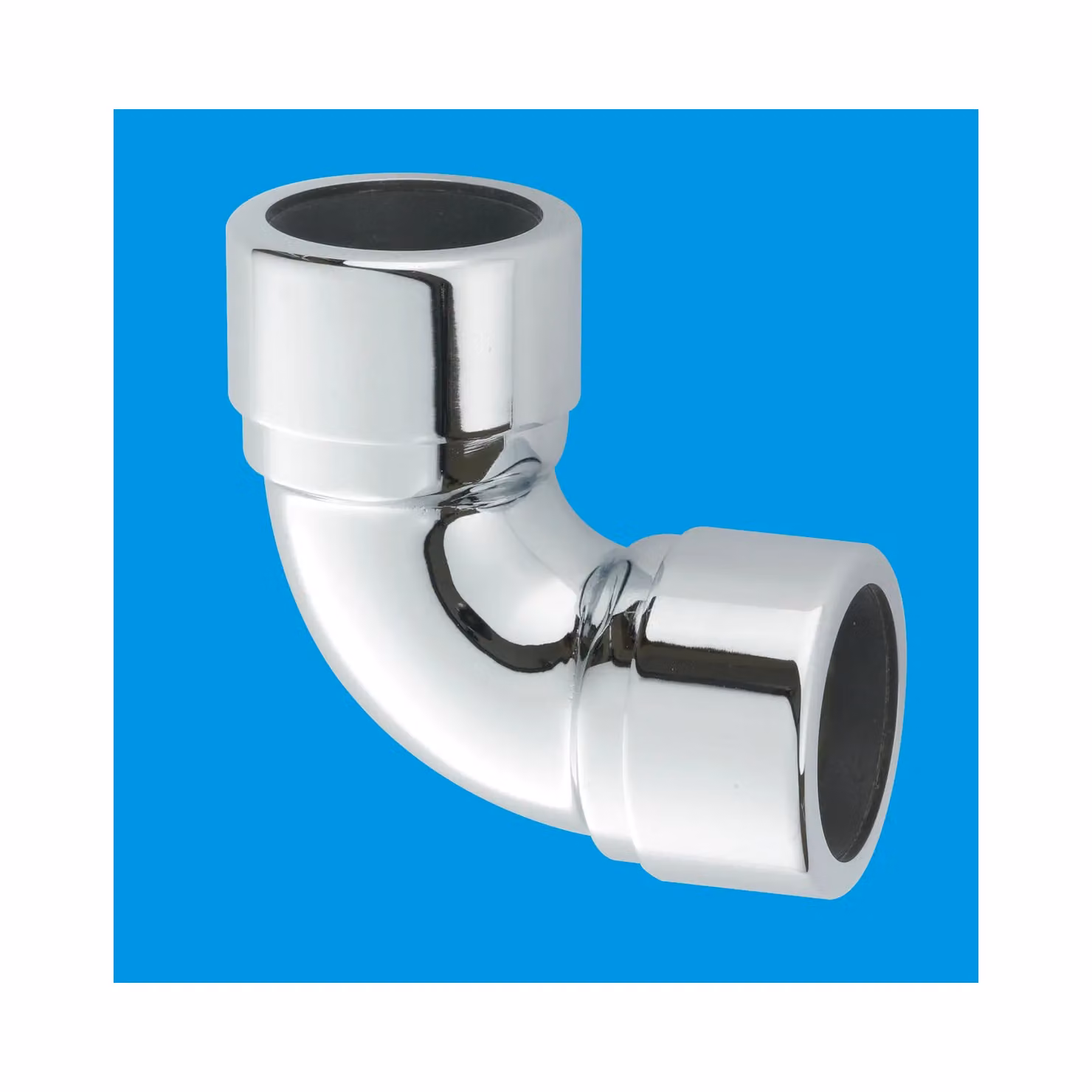 McAlpine 1.5 inch 90 degree Compression Bend in Chrome Plated Brass, Silver – 2