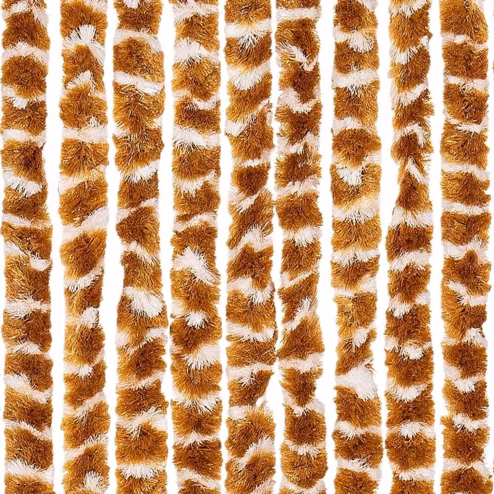 Berkfield Home Chenille Fly Curtain in White and Beige, W: 100 cm, H: 230 cm – 5