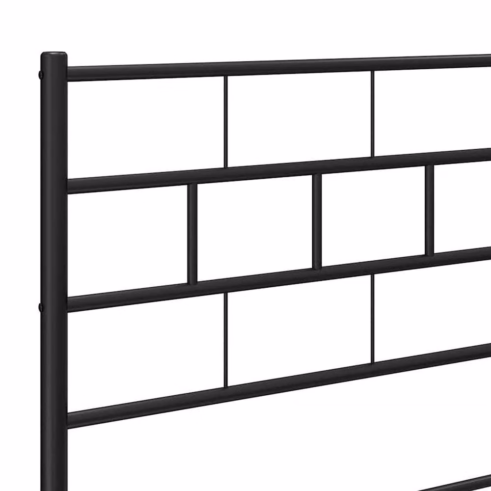 Berkfield Home Metal Bed Frame with Headboard and Footboard in Black, W/D/H: 100 x 200 cm – 4