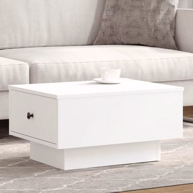 Berkfield Home White Coffee Table in Engineered Wood W/D/H: 60 x 45 x 31 cm – 1