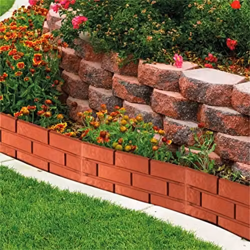 St Helens Terracotta Red Brick Effect Plastic Garden Border Edging, 4 Pack – 2