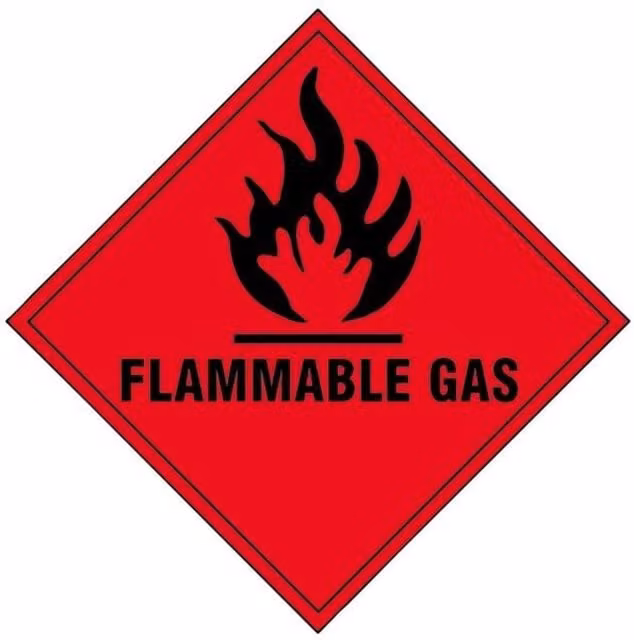 Scan Flammable Gas Self Adhesive Vinyl Sign, Red and Multicolour, W: 10 cm x H: 10 cm
