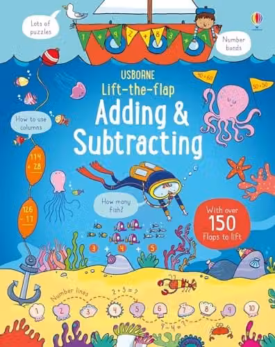 Usborne Lift-the-Flap Adding and Subtracting Multicolour Board Book