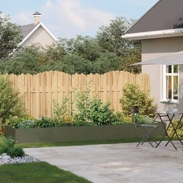 Berkfield Home Steel Planter Tub, Green, W: 360 cm, D: 80 cm, H: 40 cm