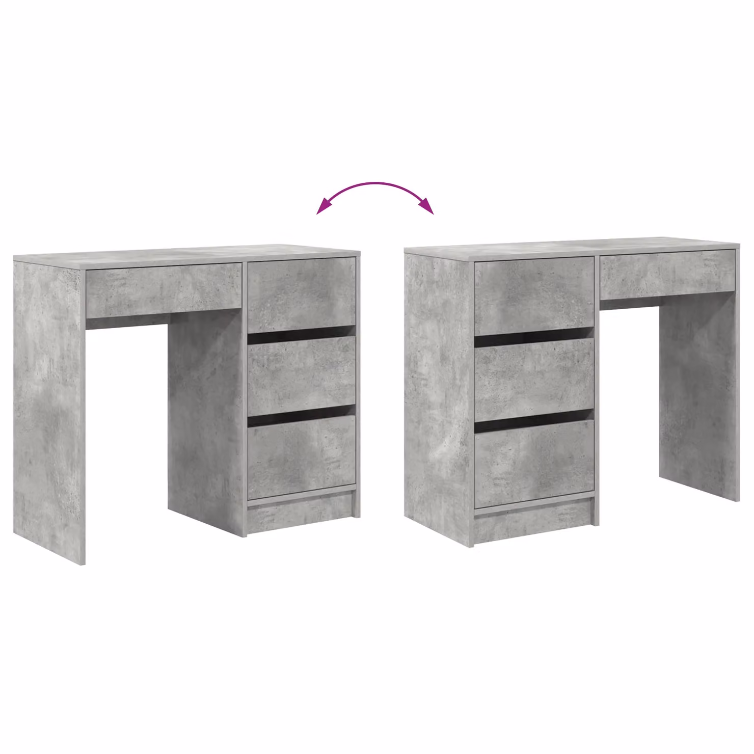 Berkfield Home Grey Industrial Writing Desk with Single Pedestal Storage – 3