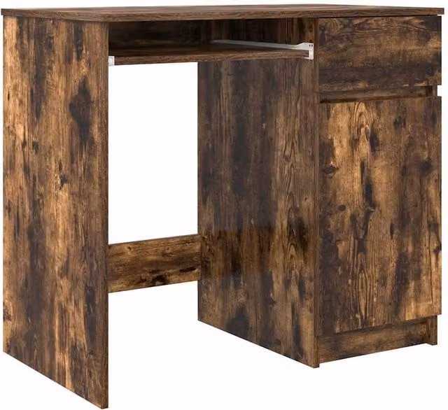 Berkfield Home Writing Desk in Smoked Oak Brown, W: 86 cm, D: 49 cm, H: 76 cm