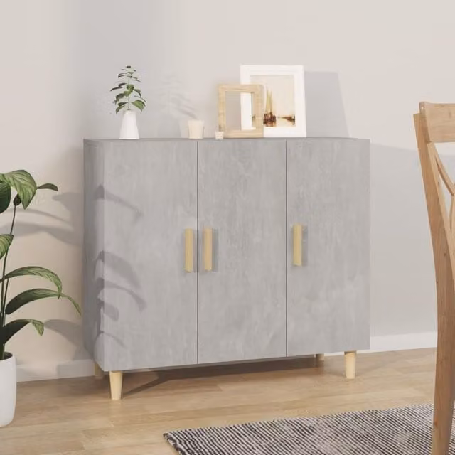 Berkfield Home Concrete Grey Sideboard, W/D/H: 90 x 34 x 80 cm – 1