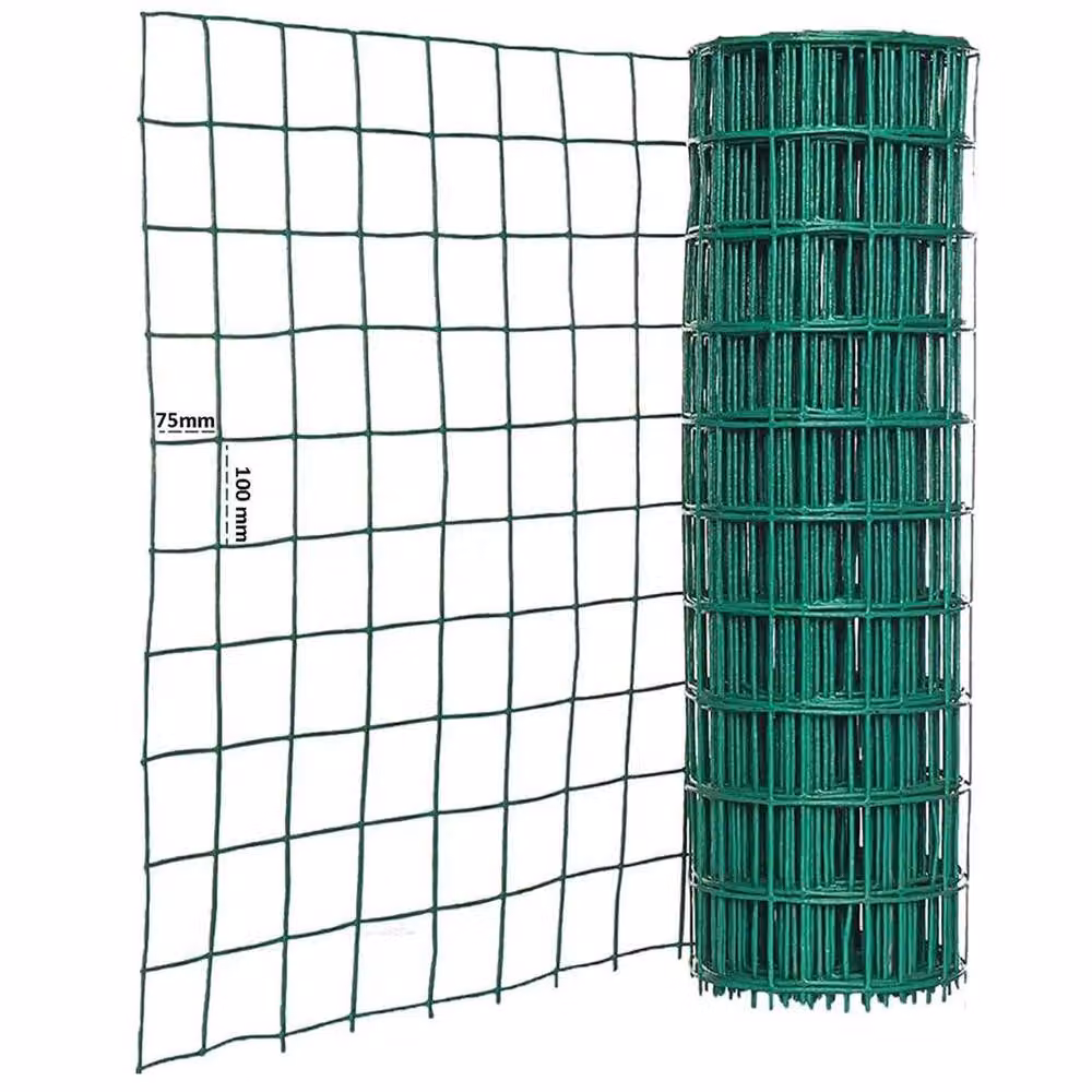 FLAVORA Green PVC Coated Galvanised Steel Wire Mesh Fencing, 25m x 0.6m – 3