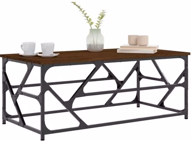 Berkfield Home Decorative Coffee Table in Brown Oak, W/D/H: 100 x 50 x 40 cm
