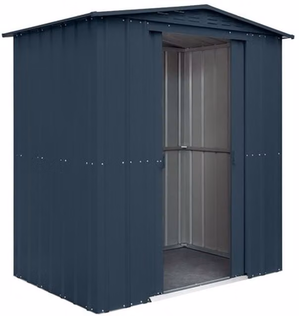 Globel Apex Metal Garden Shed in Grey, W/D/H: 154 x 154 x 193.5 cm