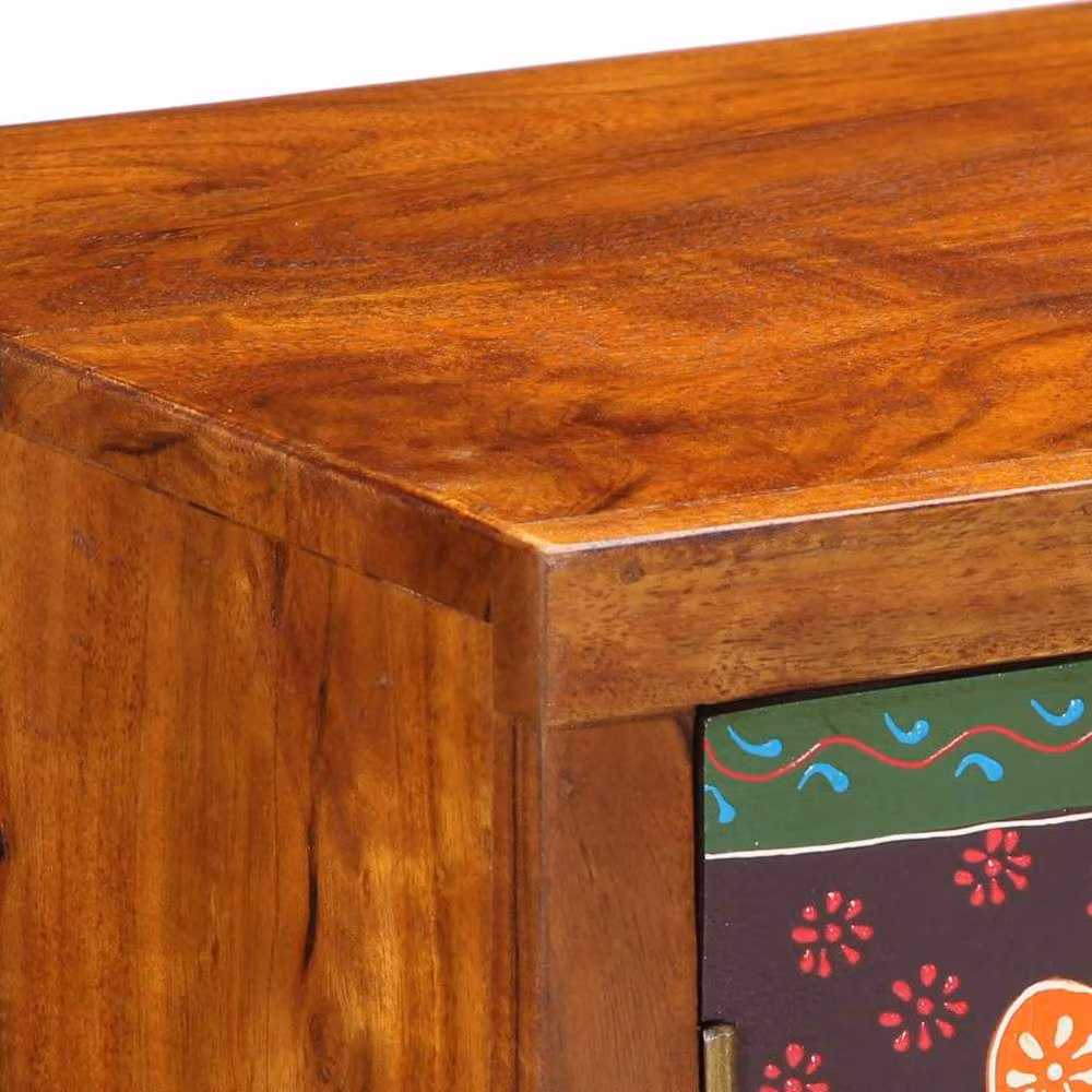 Berkfield Home Multicolour Acacia Wood Sideboard, W/D/H: 90 x 35 x 60 cm – 4