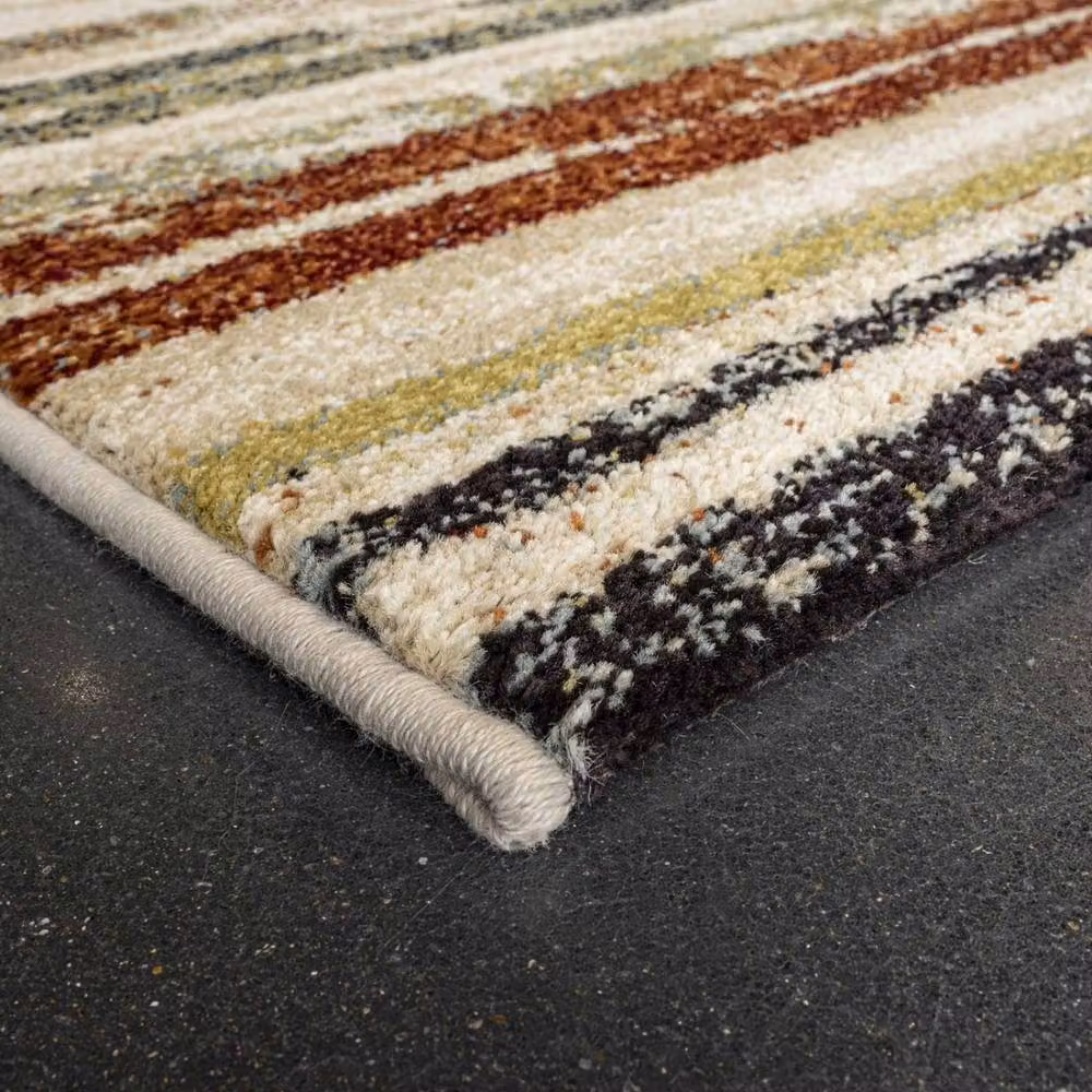 The Rug Shop UK Modern Striped Multicolour Polypropylene Area Rug W: 200 cm, D: 290 cm – 5