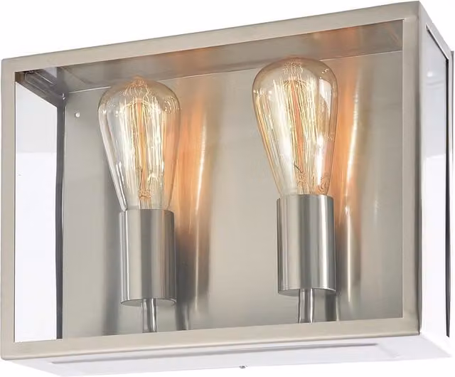 Litecraft Mersey Outdoor Twin Wall Light in Stainless Steel