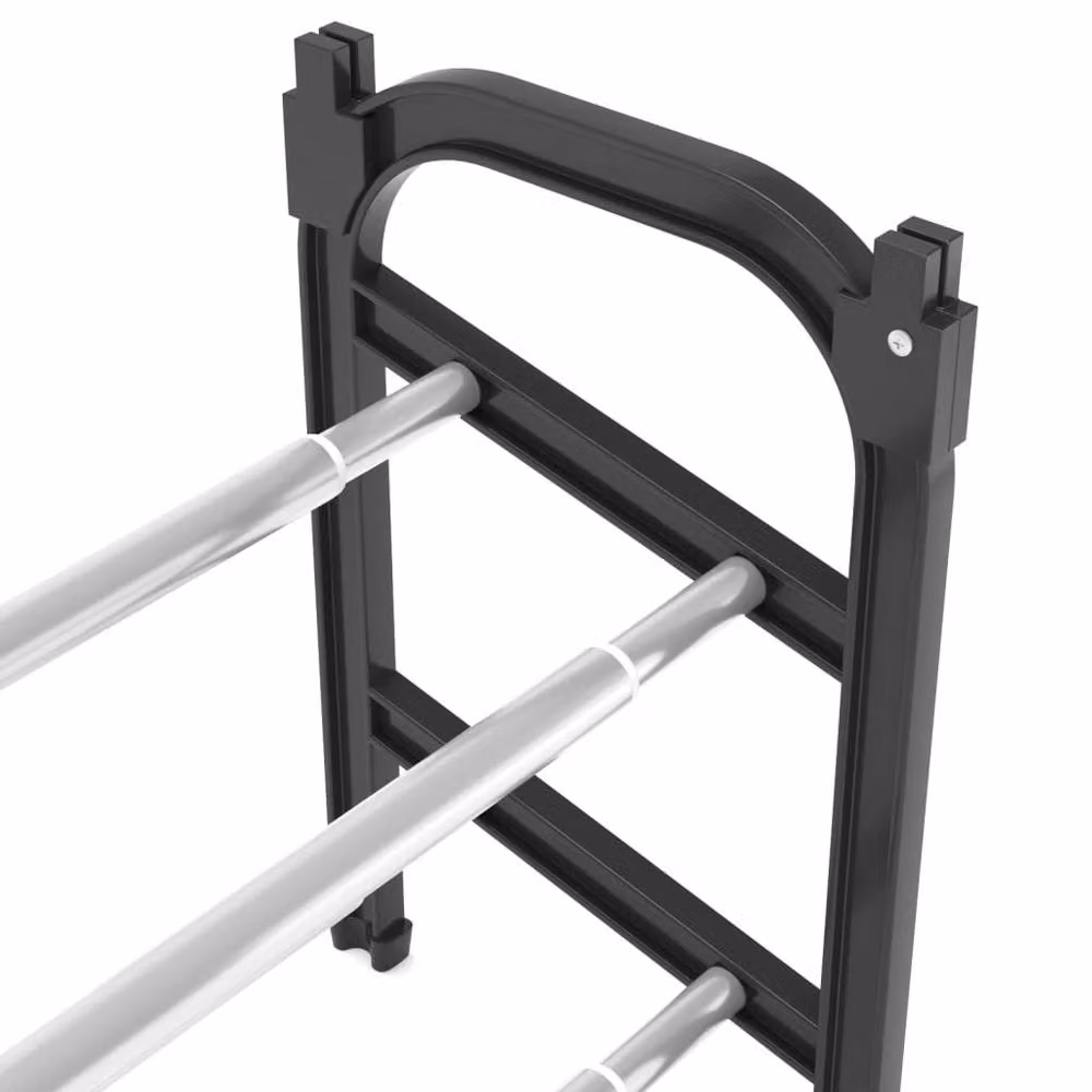 Berkfield Home Sturdy Extendable Shoe Rack with 2 Shelves, Black, W/D/H: 119 x 24 x 37 cm – 4