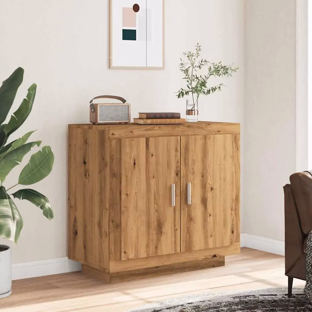 Berkfield Home Artisan Oak Sideboard in Brown, W/D/H: 80 x 40 x 75 cm – 2