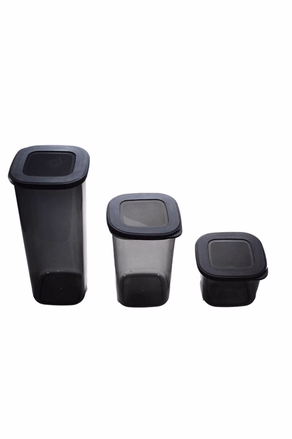 KDMD Square Food Storage Container Set of 3 in Transparent Plastic, 550ml, 1.2l and 1.75l – 2