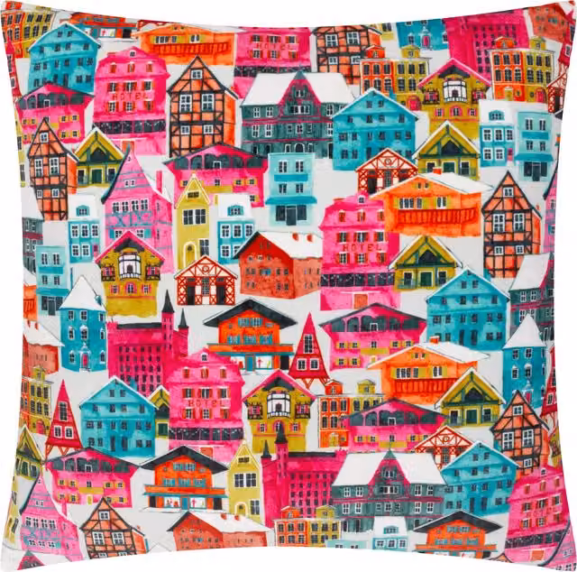 Make it a Home Aspen Multicolour Velvet Square Cushion with Feather and Polyester Filling
