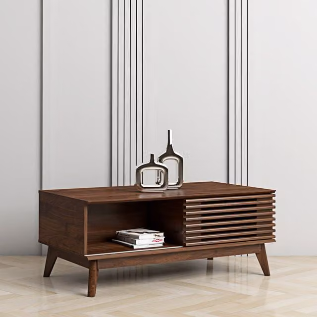 Kidsaw LV41 Rectangular Coffee Table in Brown Colombian Walnut Wood