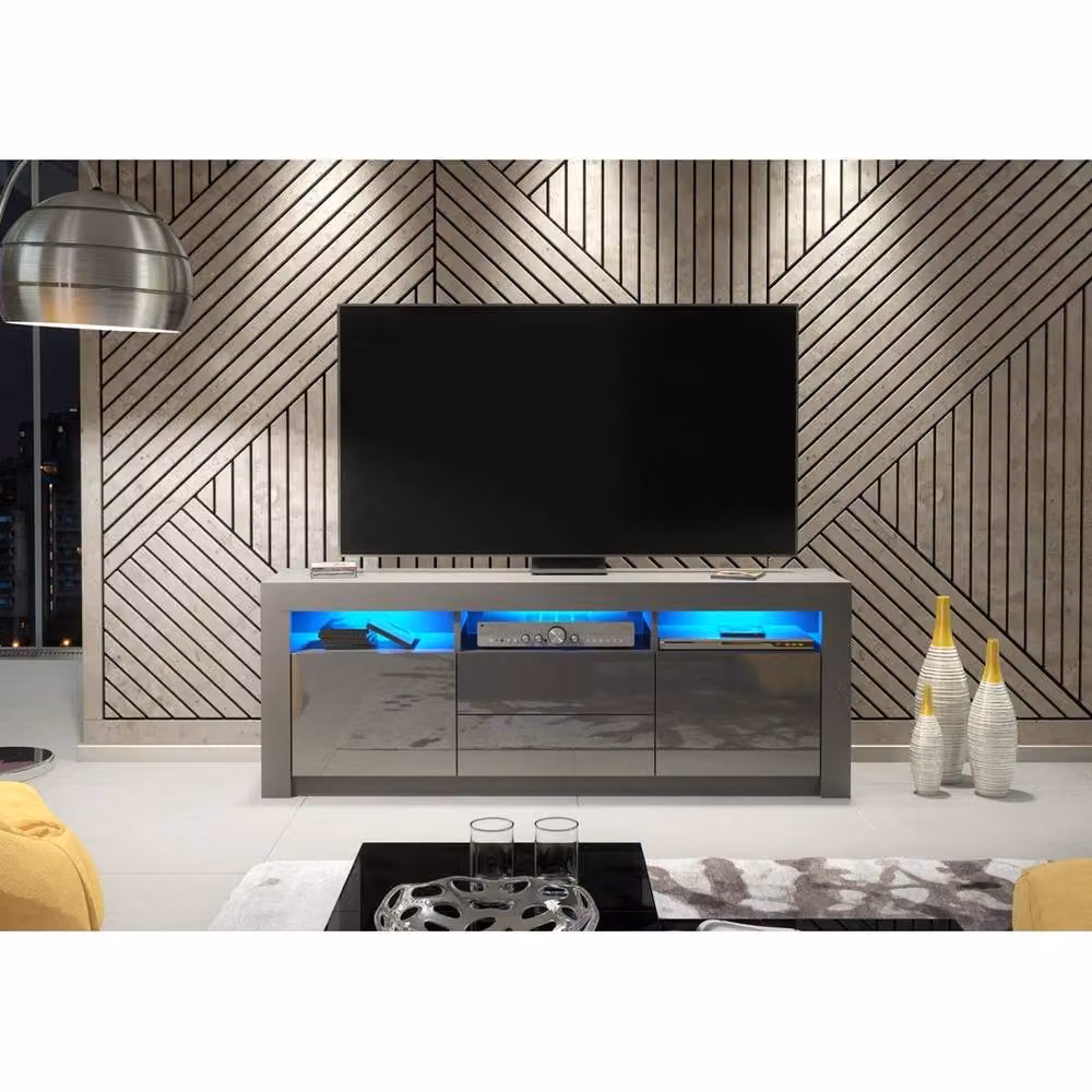 Mex Furniture Modern Matt Grey TV Stand Sideboard Cabinet – 3