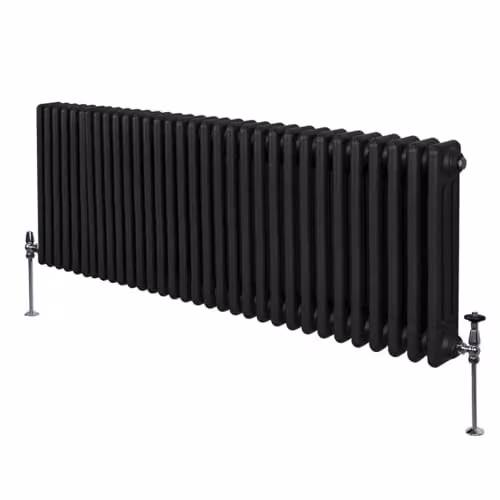 Monster Shop Traditional 3 Column Radiator in Matt Black, H 146 cm x W 60 cm x D 10 cm – 2