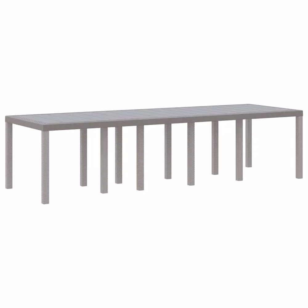 Berkfield Home Extendable Rectangular Garden Table in Light Grey Poly Rattan, W/D/H: 300 x 100 x 73 cm – 2