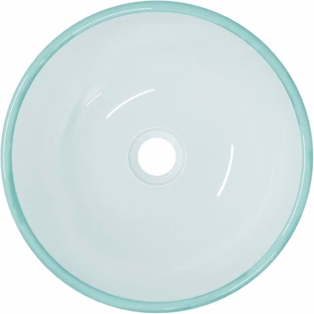 Berkfield Home Modern Tempered Glass Basin in Turquoise, W: 35 cm, D: 12 cm, H: 12 cm