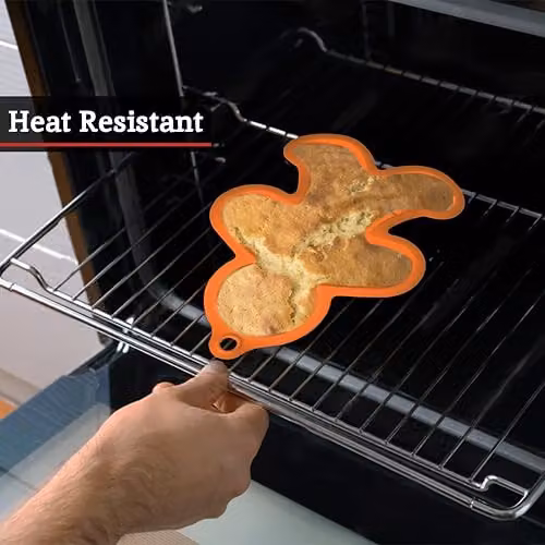 Orsina Gingerbread Man Silicone Cake Mould, Orange – 5