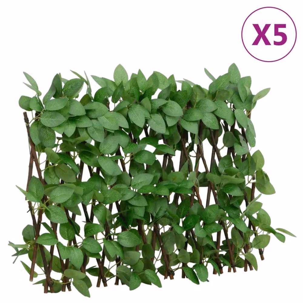 Berkfield Home Artificial Ivy Trellis Expandable Hedge, 5 Pieces, Green – 2