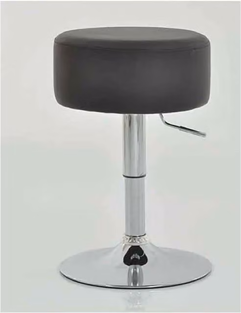Netfurniture Low Bar Stool in Black with Synthetic Leather Upholstery