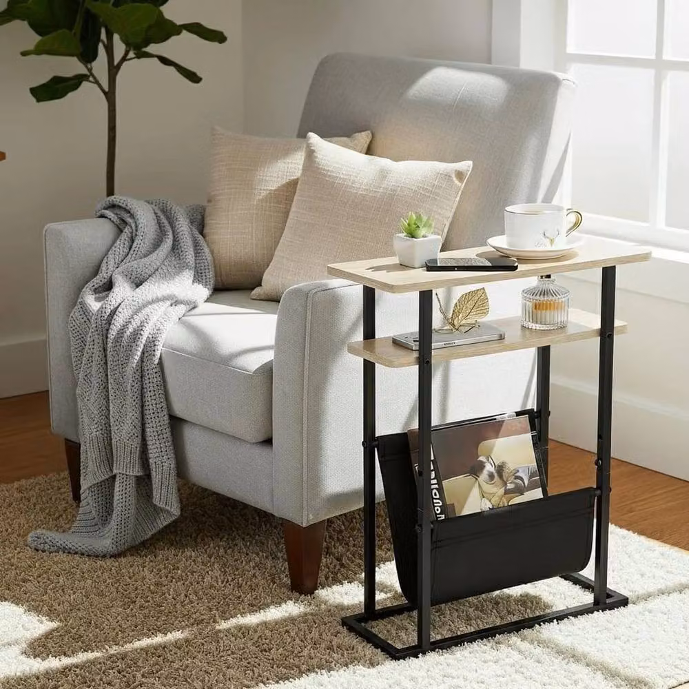 FORGEVIO Oak Small Side Table, W/D/H: 43.15 x 18.0 cm x 55.0 cm – 3