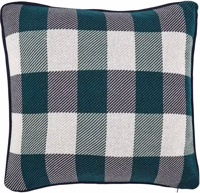 Ted Baker House Check Multicolour Knitted Cotton Square Cushion, W/D/H: 45 x 45 x 45 cm