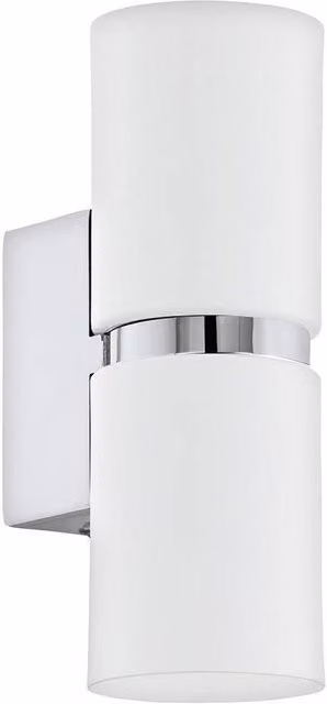Eglo Passa Modern LED Up and Down Wall Light in White and Chrome