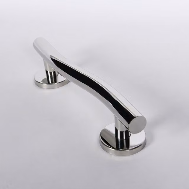 Rothley Polished Curled Grab Rail, Silver, 30.5 cm