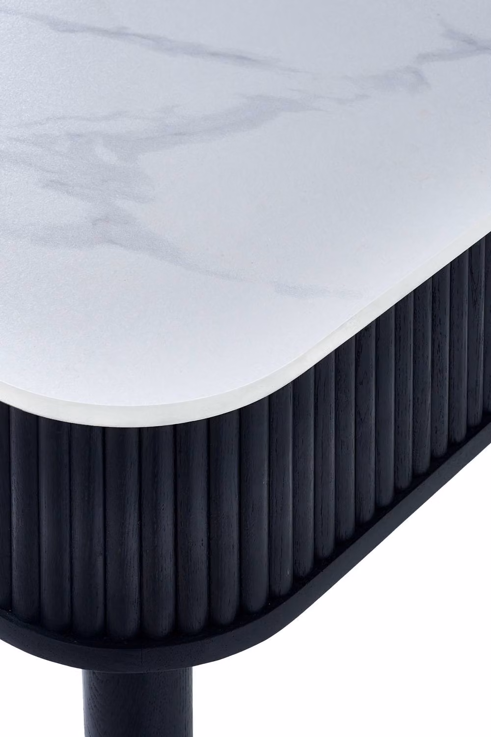 Julian Bowen Louis Rectangular Stone Top Dining Table with 2 Drawers in White, Black and Gold Ash Wood, W: 190 cm, D: 90 cm, H: 77 cm – 7