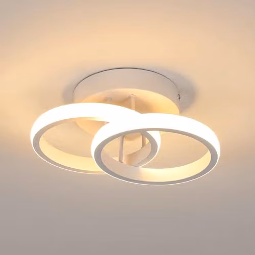 Goeco Modern Ring Design LED Ceiling Light, 22W, Warm White 3000K, White – 1