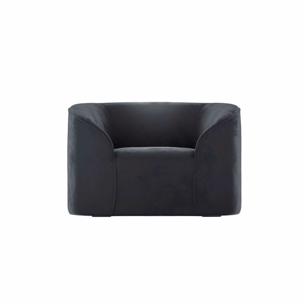 Lemon Pavilion Furniture Zuma Indoor Tub Chair in Black Velvet, W: 109.5 cm, D: 91 cm, H: 72.5 cm – 2