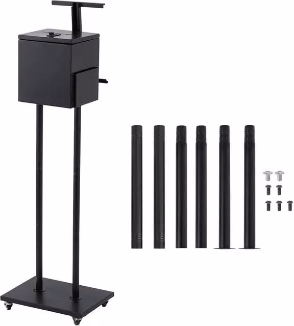 Havendro Heavy Duty Floor Standing Galvanised Steel Parcel Post Box in Black, H 114.3 x W 35.56 x D 25.4 cm – 1