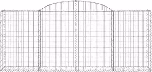 Berkfield Home Decorative Arched Gabion Basket in Silver Galvanised Iron, W: 300 cm, D: 50 cm, H: 120/140 cm – 1