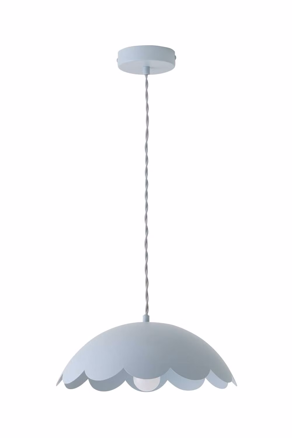 ValueLights Millie Metal Scallop Pendant Ceiling Light in Blue – 2