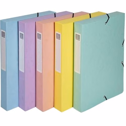 Exacompta Aquarel A4 Filing Box with 4cm Spine in Assorted Colours – 1