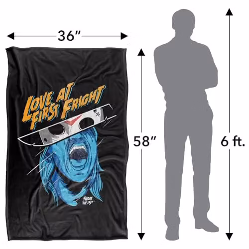 Warner Bros. Friday The 13th Love At First Fright Super Soft Silky Touch Fleece Throw Blanket, Multicolour, W: 91.44 cm x D: 147 cm – 4