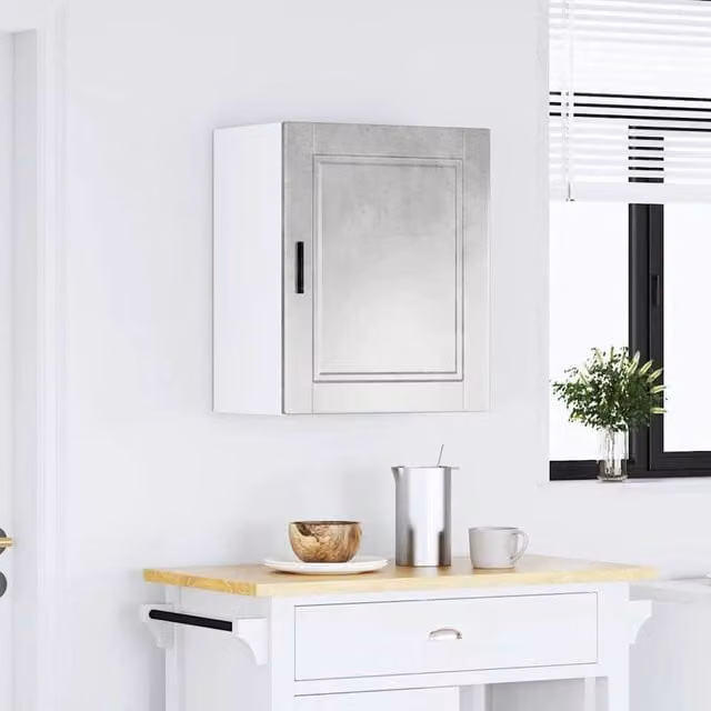 Berkfield Home Porto Wall Mounted Kitchen Cabinet in Concrete Grey Engineered Wood W/D/H: 60.0 x 31.0 x 50.0 cm