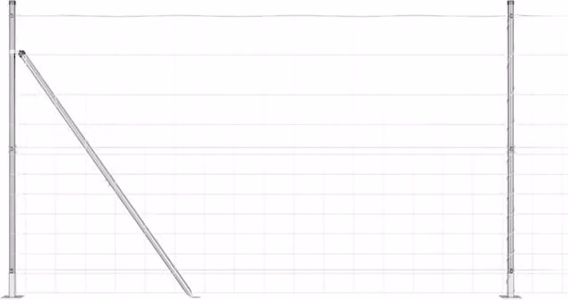 Berkfield Home Field Fence Galvanised Steel in Silver, H: 140 cm x W: 25 m