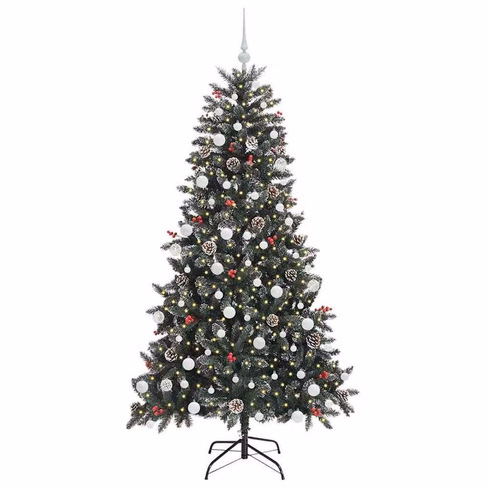 Berkfield Home Green Artificial Christmas Tree with 300 LEDs, W/D/H: 99 x 99 x 180 cm – 3