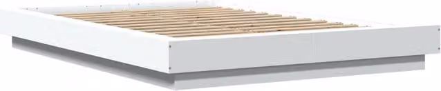 Berkfield Home Modern Bed Frame in White, W/D/H: 140 x 190 cm