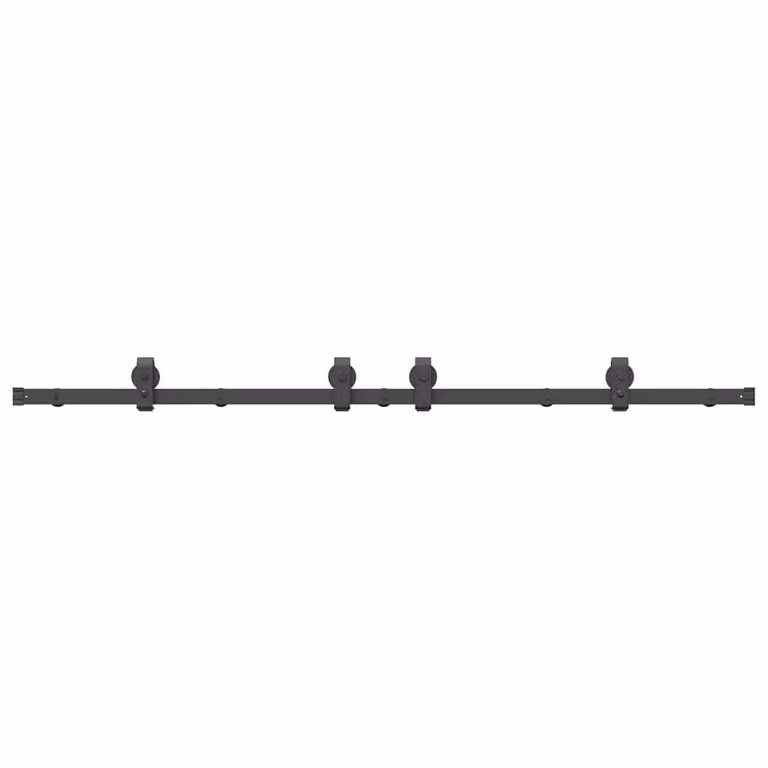 Berkfield Home Matt Black Steel Sliding Door Hardware Kit, 183 cm